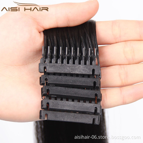 Aisi Hair 2018 New Arrival Factory Directly Product Raw Indian hair 6D Clip in Hair Extensions
